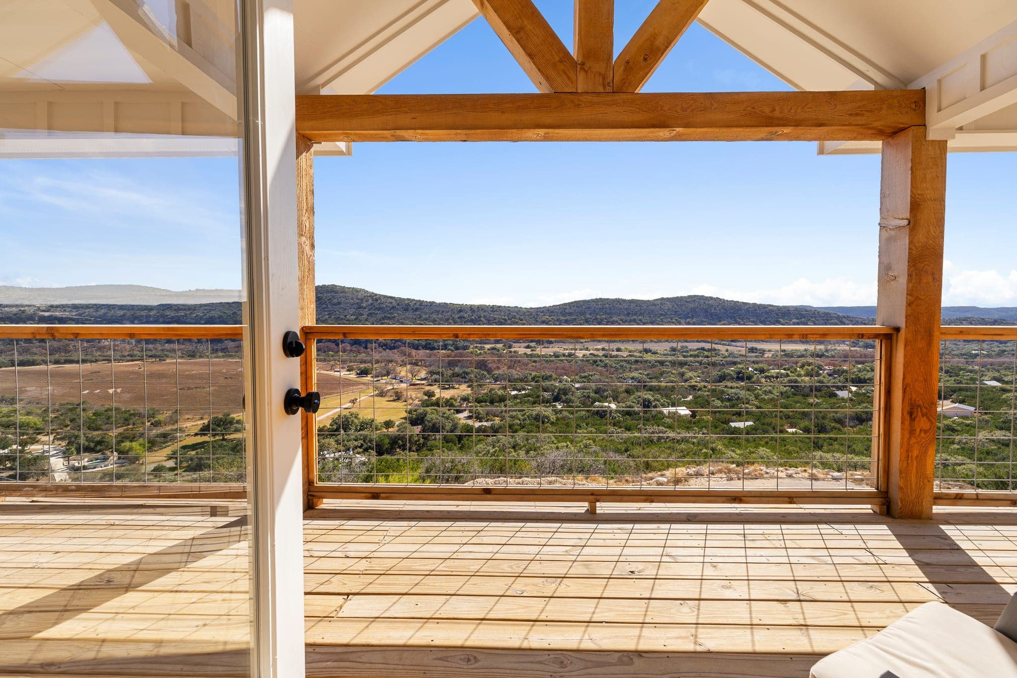 Covered deck overlooking the Texas Hill Country